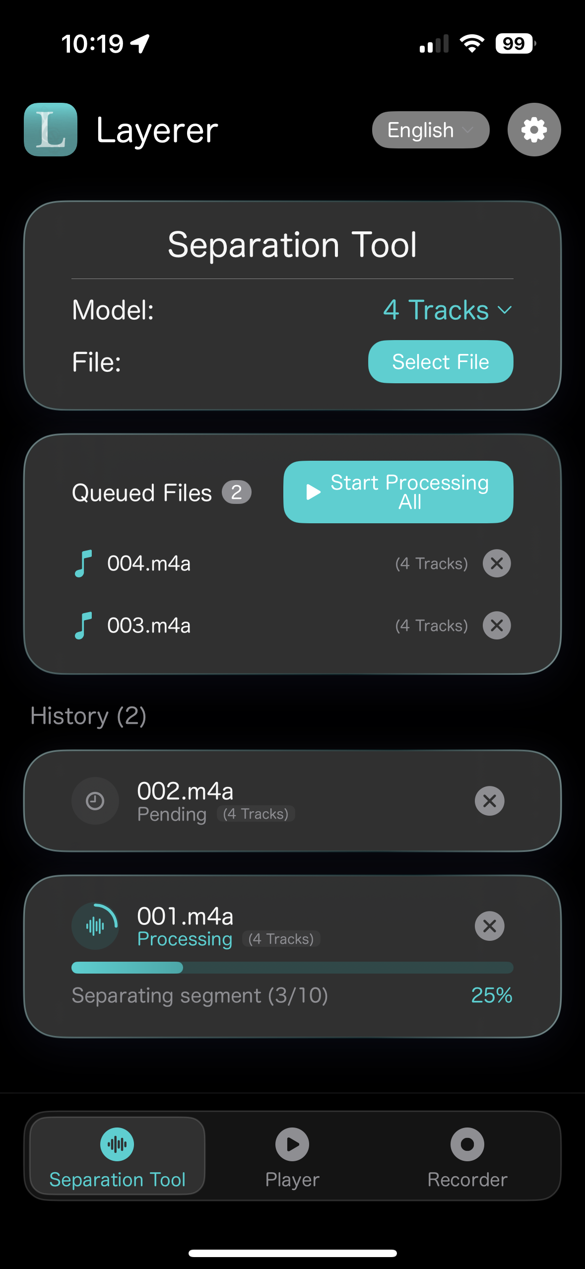 iOS separator Dark